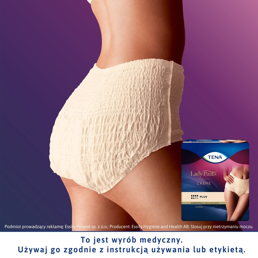 Majtki chłonne TENA Lady Pants Plus Creme, rozmiar L, 30 sztuk