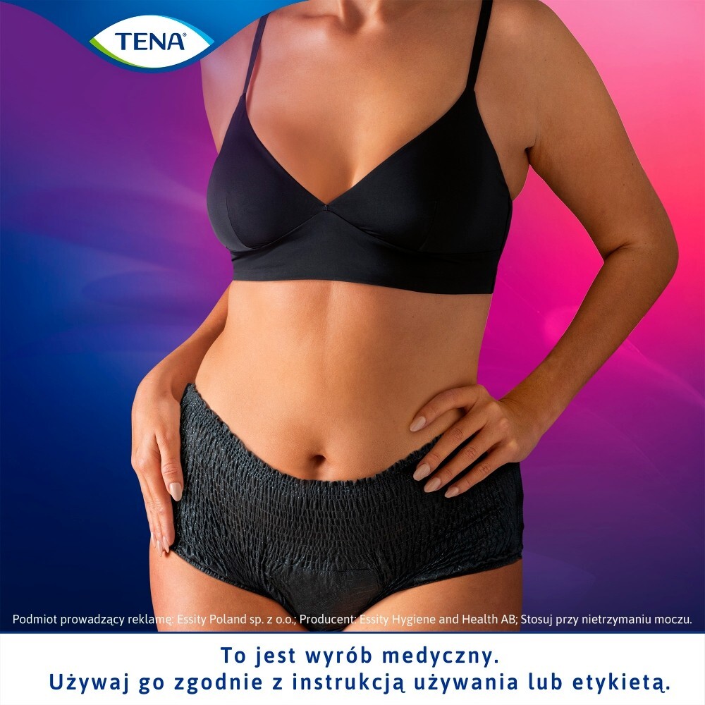 Majtki chłonne TENA Lady Pants Plus Noir OTC Edition, rozmiar L, 8 sztuk