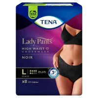 Majtki chłonne TENA Lady Pants Plus Noir OTC Edition, rozmiar L, 8 sztuk