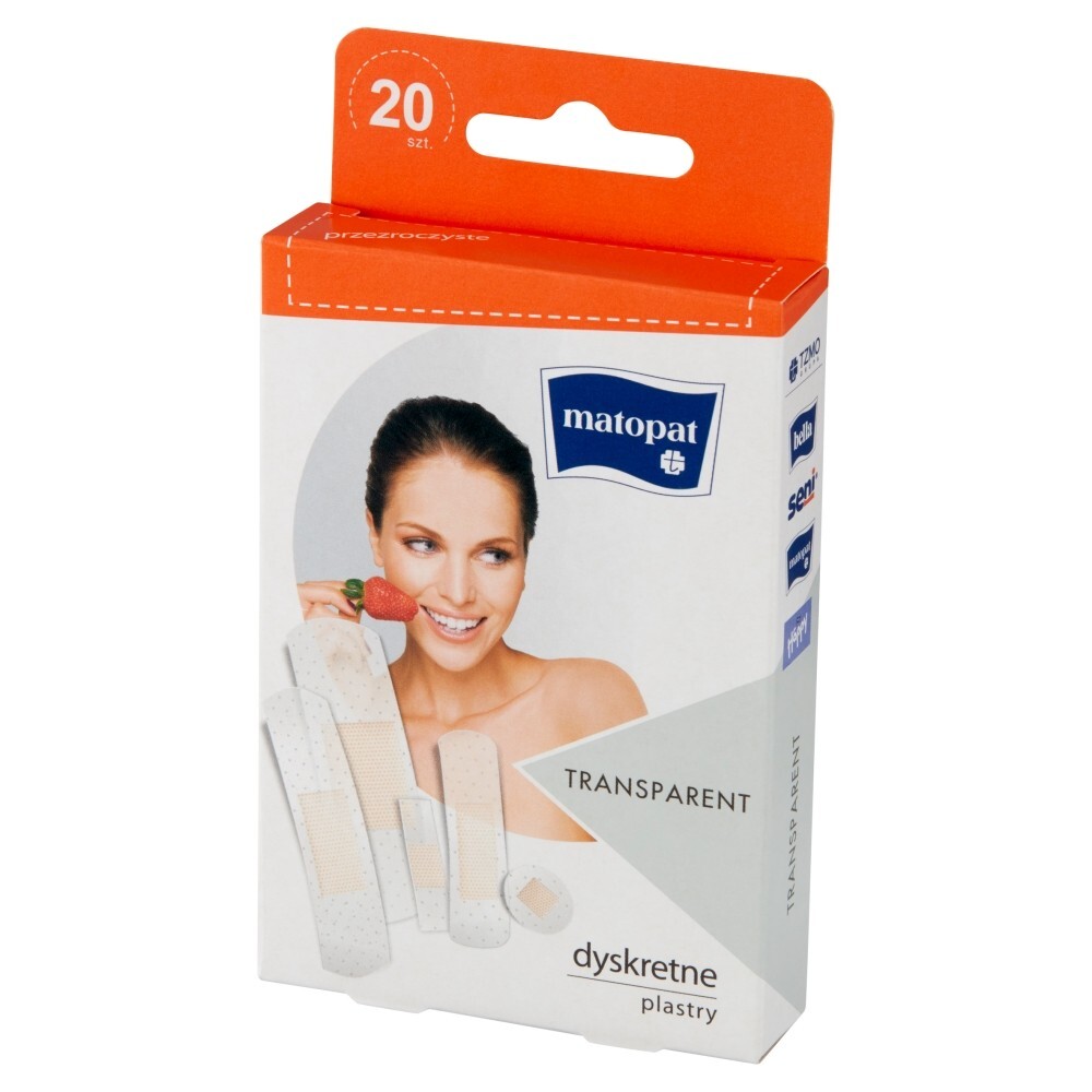 Matopat Transparent, plastry dyskretne, miks, 20 sztuk