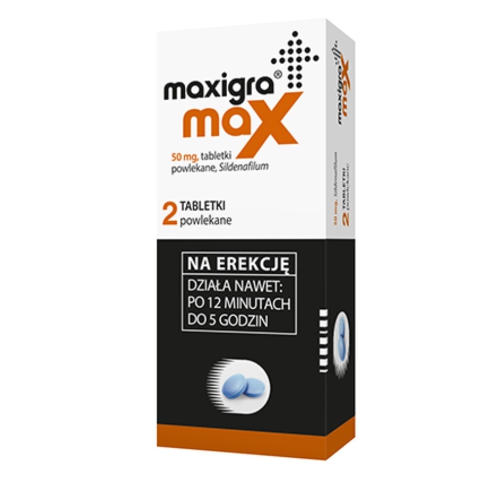 Maxigra Max 50 mg, 2 tabletki powlekane