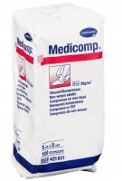 Medicomp, kompresy z włókniny niejałowy 5 cm x 5 cm, 100 sztuk