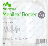 Mepilex Border Ag, opatrunek antybakteryjny, piankowy, 12,5 cm x 12,5 cm, 1 sztuka