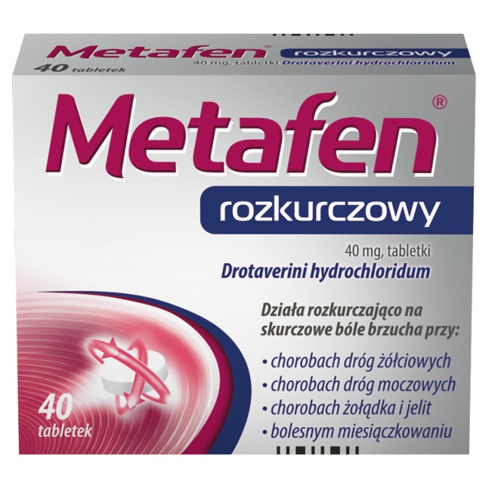 Metafen Rozkurczowy, 40 mg, tabletki, 40 tabletek
