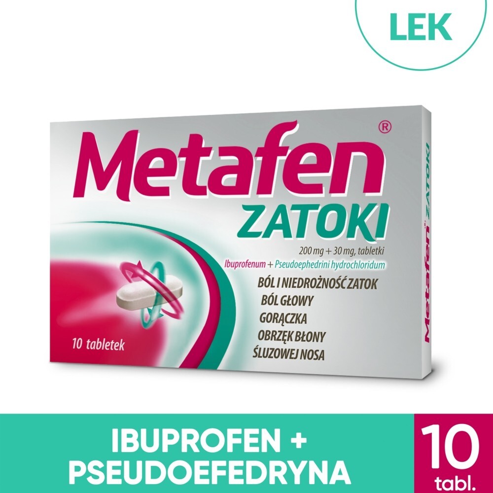 Metafen Zatoki, 200 mg+30 mg, tabletki powlekane, 10 tabletek