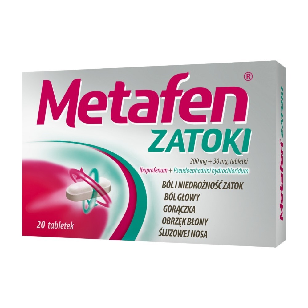 Metafen Zatoki, 200mg+30mg, tabletki powlekane, 20 tabletek