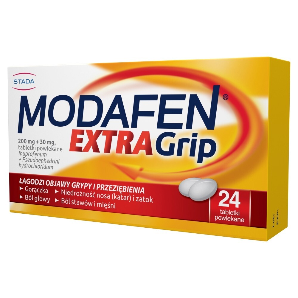 Modafen Extra Grip, 200 mg + 30 mg, tabletki powlekane, 24 tabletki
