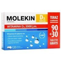 Molekin D3 2000 j.m., 90 tabletek + 30 tabletek gratis