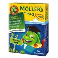 Mollers Omega-3 Rybki Owocowe, 36 sztuk