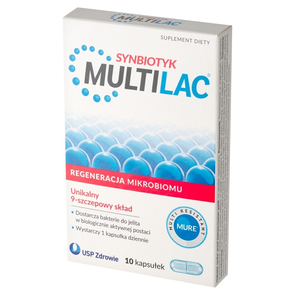 Multilac Synbiotyk Suplement diety 4,28 g (10 kapsułek)