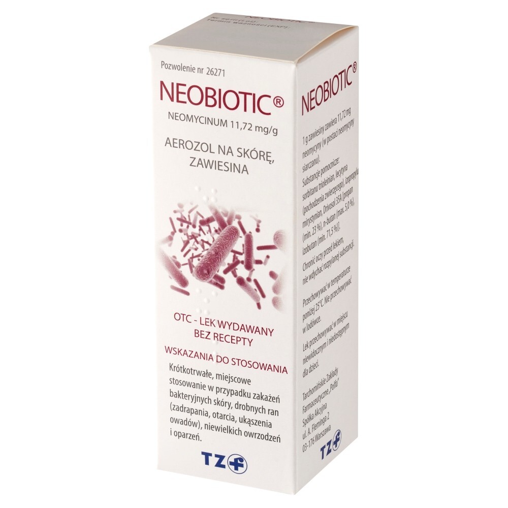 Neobiotic, 11,72 mg/g, aerozol na skórę, 16 g