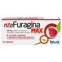 neoFuragina Max 100 mg leczenie zakażeń dolnych dróg moczowych tabletki 25 sztuk