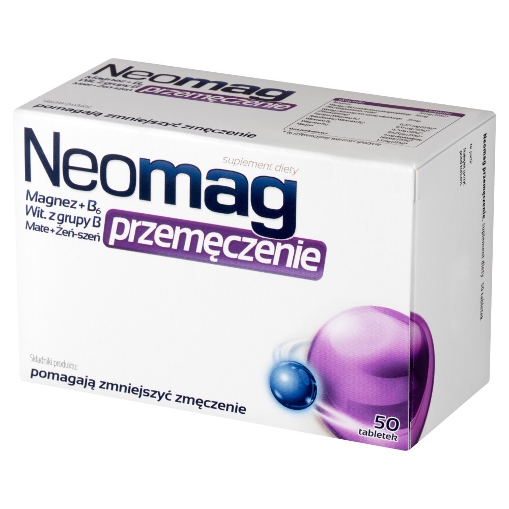 NeoMag Przemęczenie suplement diety z magnezem i witaminą z grupy B, 50 tabletek