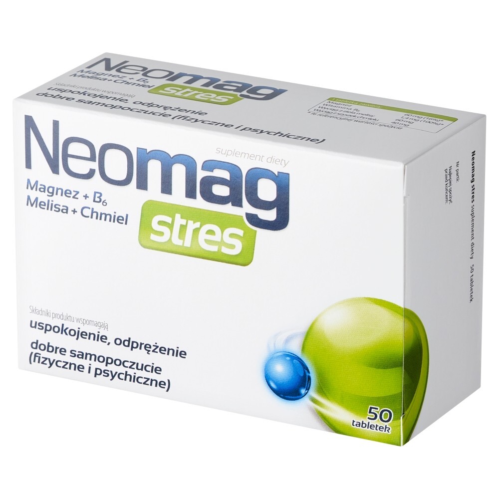 NeoMag Stres suplement diety bogaty w magnez i witaminę B6, 50 tabletek