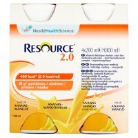 Nestlé Resource 2.0 Preparat odżywczy w płynie smak ananas-mango 800 ml (4 x 200 ml)