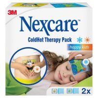 Nexcare ColdHot Therapy Pack Happy Kids, zimno-ciepły okład żelowy wielokrotnego użytku, 11 cm x 12 cm, 2 sztuki