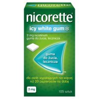 Nicorette Icy White Gum 2 mg Guma nikotynowa, lecznicza, 105 sztuk