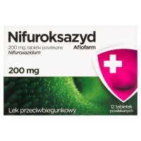Nifuroksazyd Aflofarm, 200 mg, tabletki powlekane, 12 tabletek