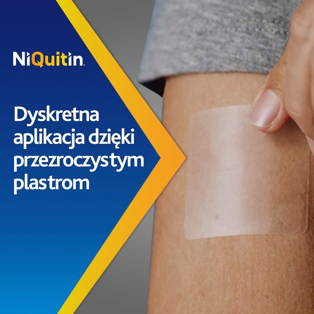 NiQuitin 14 mg/24 h Przezroczysty Preparat pomagający rzucić palenie stopień 2 7 plastrów