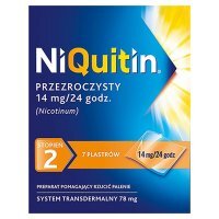 NiQuitin 14 mg/24 h Przezroczysty Preparat pomagający rzucić palenie stopień 2 7 plastrów