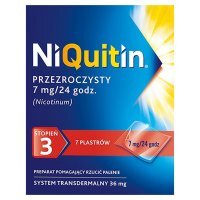 NiQuitin 7 mg/24 h Przezroczysty Preparat pomagający rzucić palenie stopień 3 7 plastrów