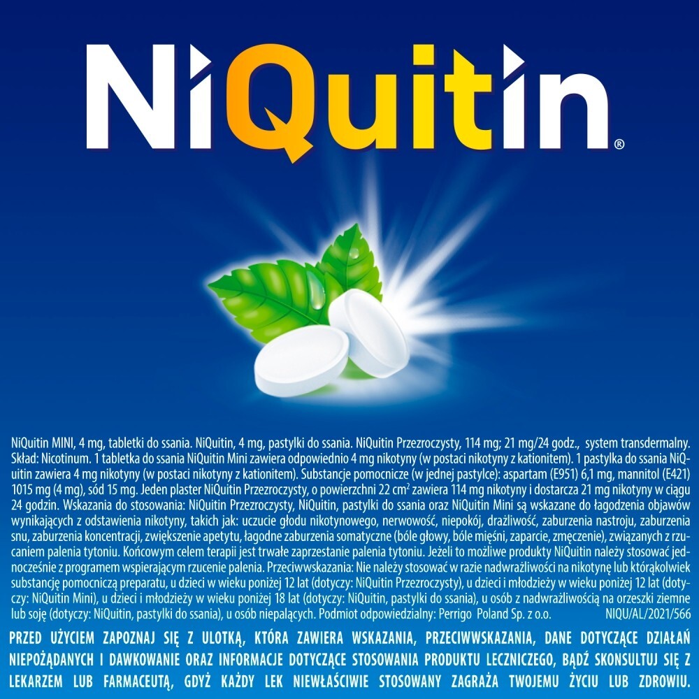 NiQuitin Mini Tabletki do ssania 4 mg 20 sztuk