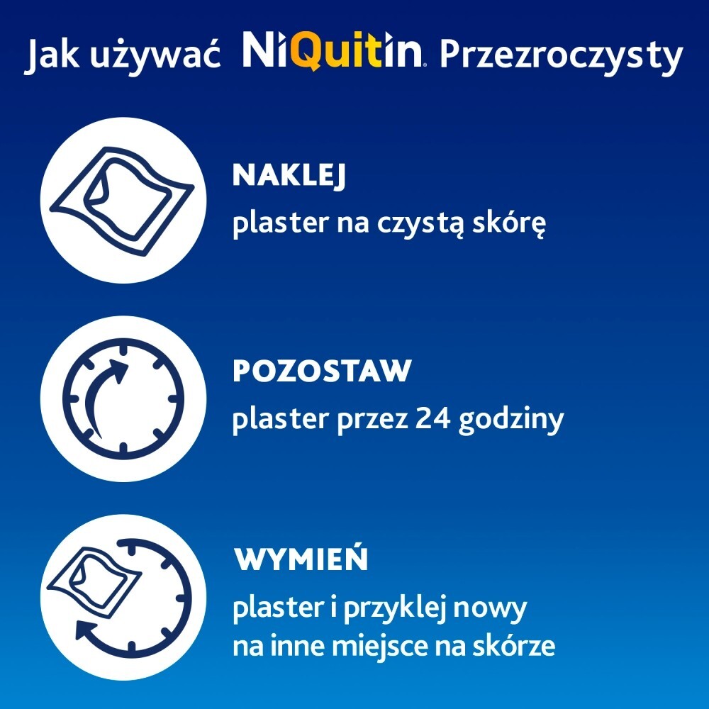 NiQuitin Preparat pomagający rzucić palenie stopień 1 7 sztuk