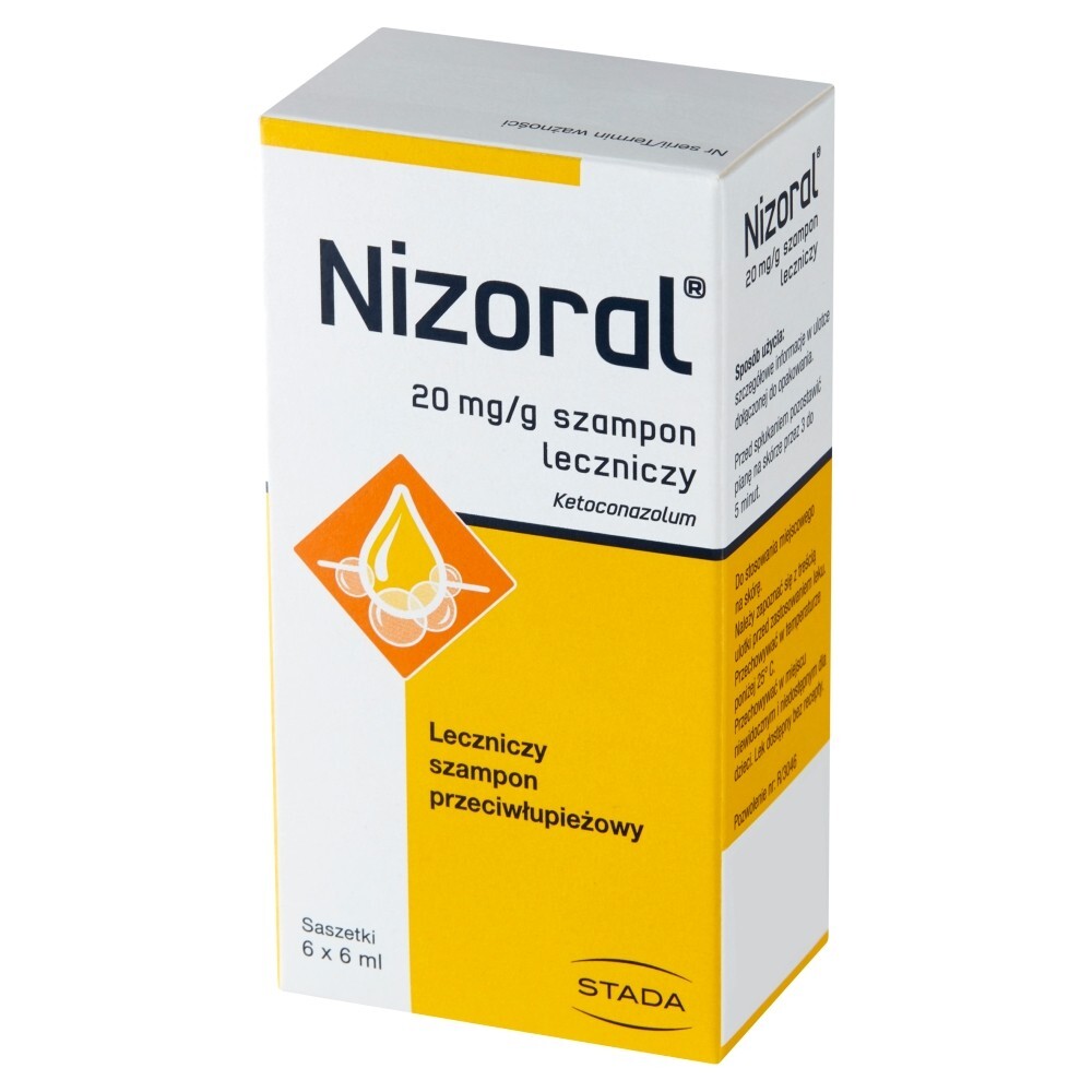 Nizoral, 20 mg/g, szampon leczniczy, saszetki, 6 ml, 6 sztuk