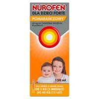 Nurofen dla dzieci Forte 200 mg/5 ml, smak pomarańczowy, zawiesina doustna, 150 ml