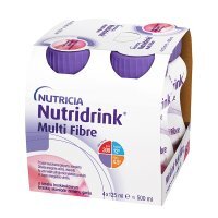 Nutridrink Multi Fibre Żywność specjalnego przeznaczenia medycznego truskawka 500 ml (4 x 125 ml)