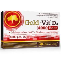 Olimp, Gold-Vit D3 4000 j.m. Fast, smak jabłkowy, 30 tabletek