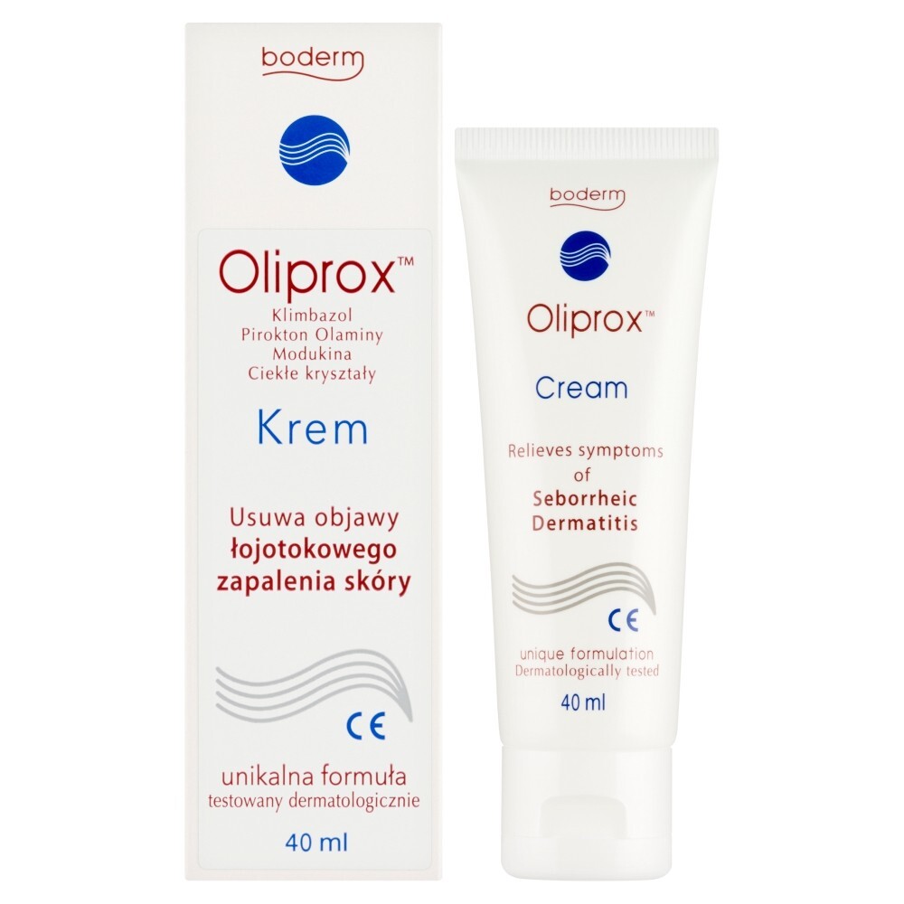 Oliprox, krem do stosowania w łojotokowym zapaleniu skóry głowy i ciała, 40 ml