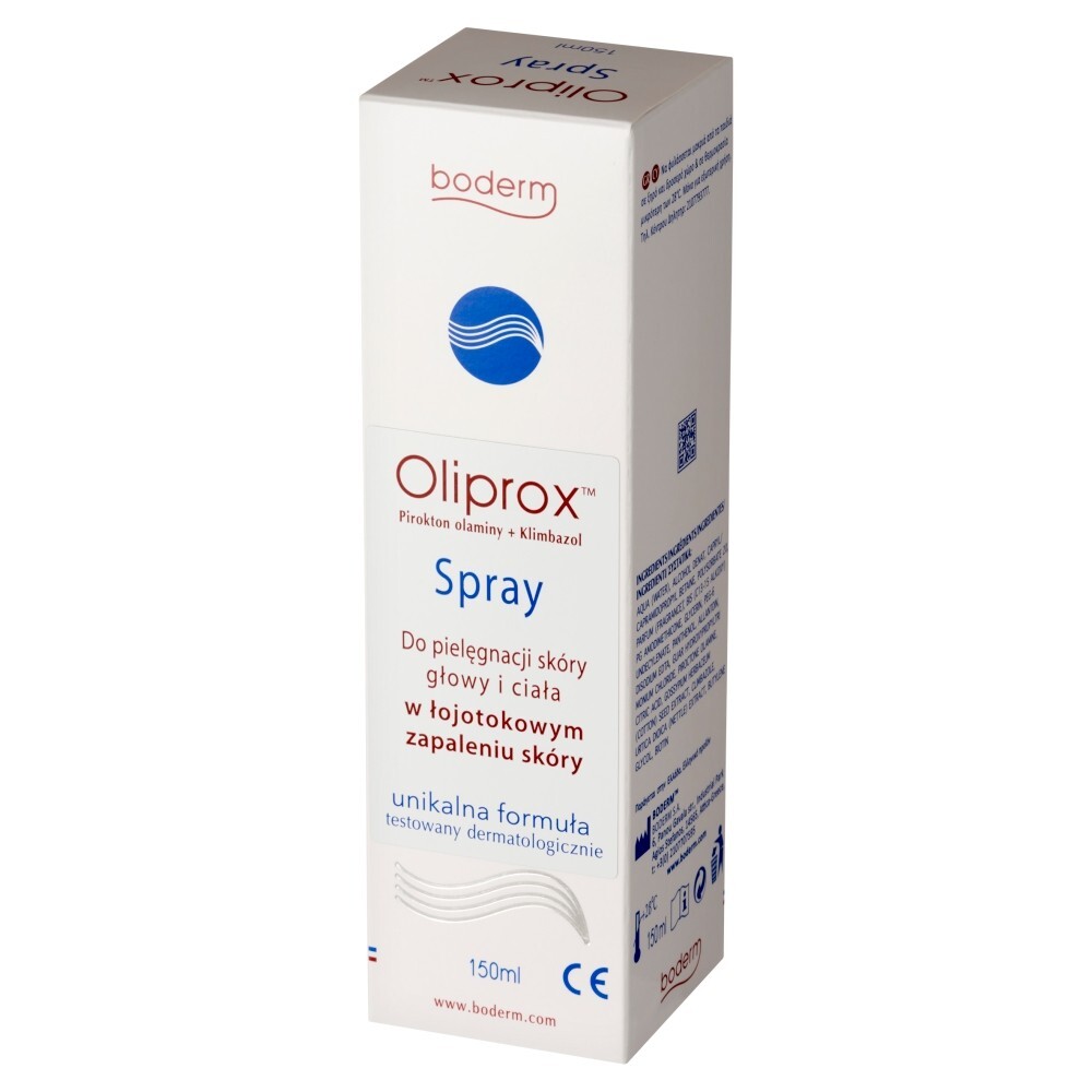 Oliprox, spray do stosowania w łojotokowym zapaleniu skóry głowy i ciała, 150 ml