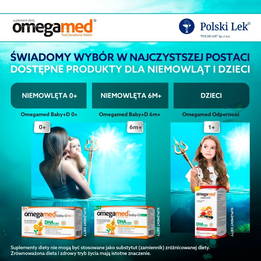 Omegamed Baby+D 6m+ Suplement diety 18,12 g (30 x 604 mg)