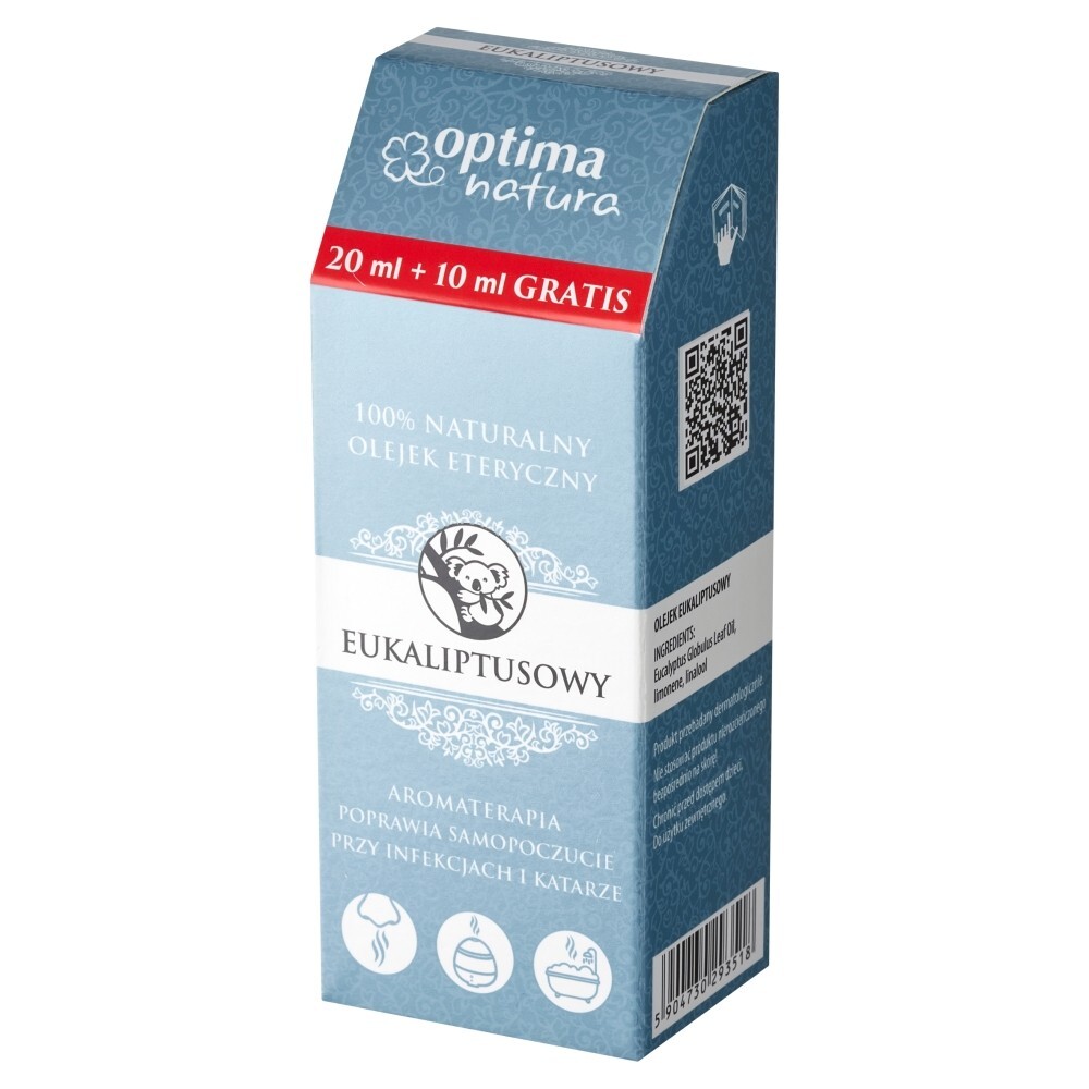 Optima Natura, naturalny olejek eteryczny eukaliptusowy, 30 ml