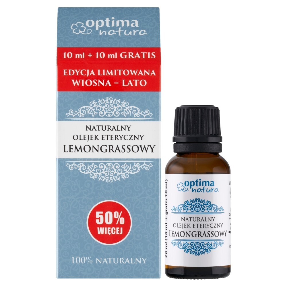 Optima Natura, Naturalny olejek Lemongrassowy (trawa cytrynowa), 10 ml
