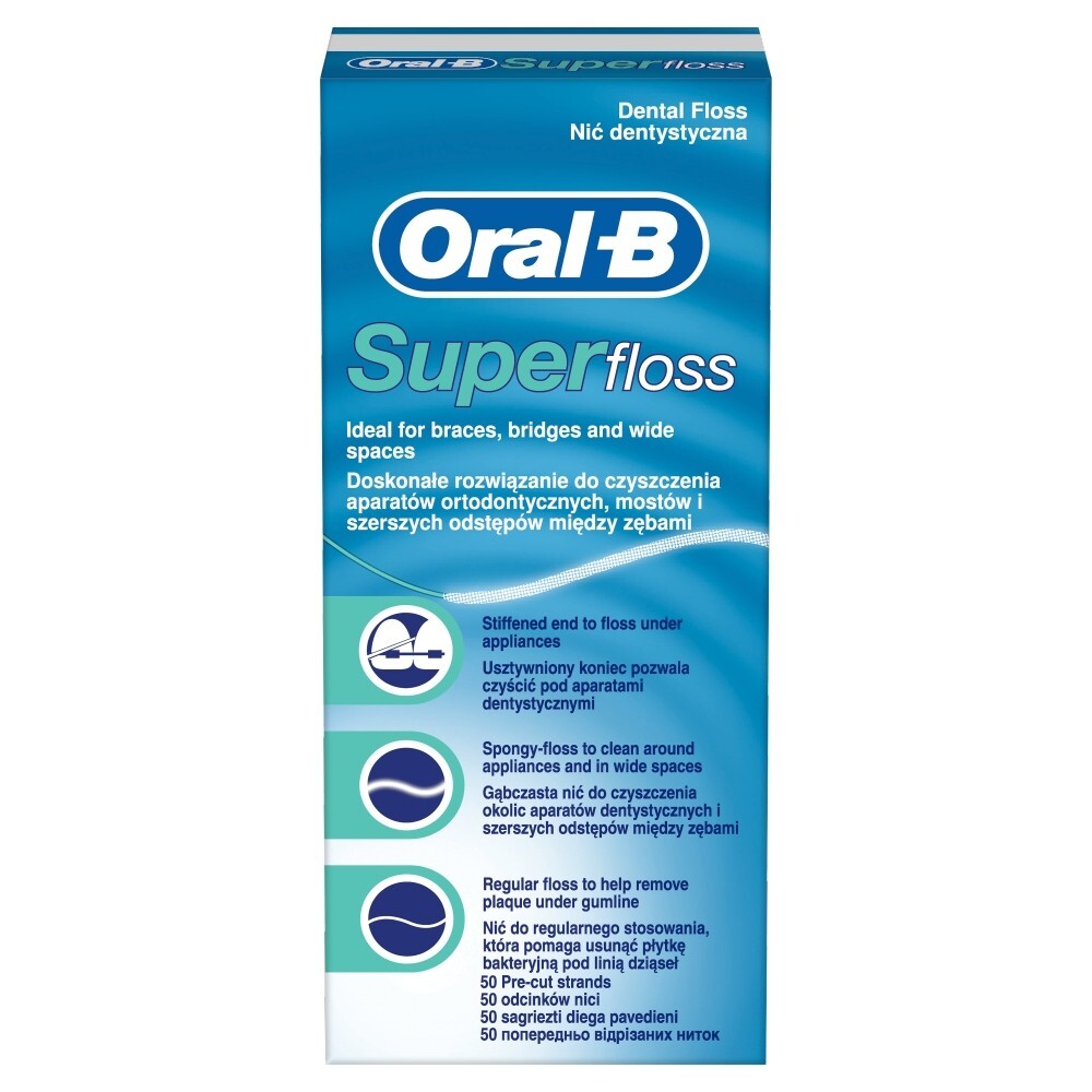 Oral-B Super Dental Floss Nić dentystyczna, 50 sztuk