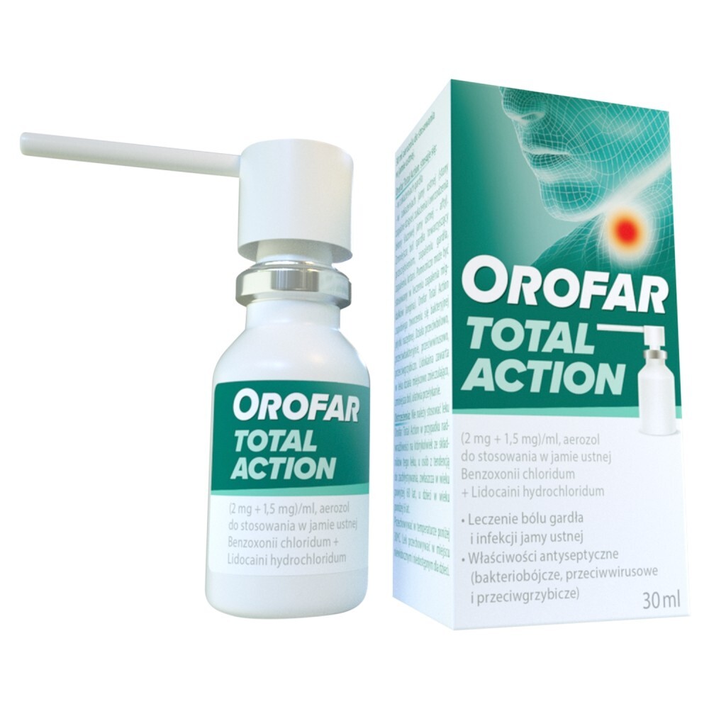 Orofar (2 mg + 1,5 mg)/ml Aerozol do stosowania w jamie ustnej 30 ml