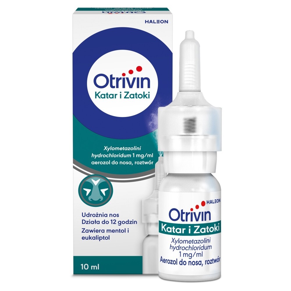 Otrivin Katar i Zatoki, 1 mg/ml, aerozol do nosa, 10 ml, butelka