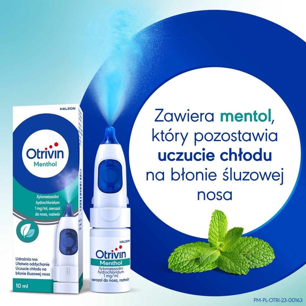 Otrivin Menthol, 1 mg/ml, aerozol do nosa, 10 ml
