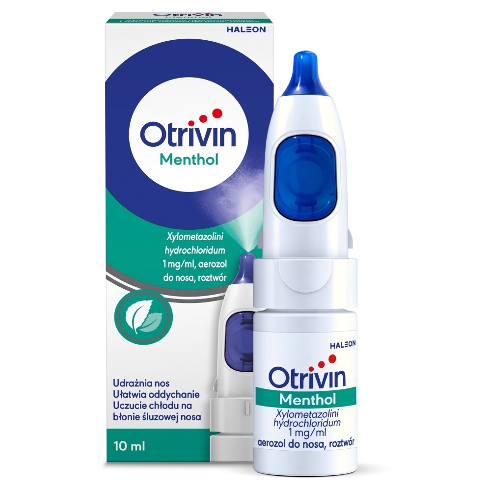 Otrivin Menthol, 1 mg/ml, aerozol do nosa, 10 ml