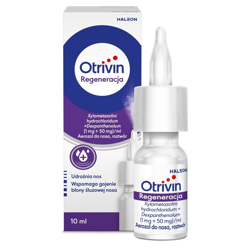 Otrivin Regeneracja, 1 mg+50 mg/ml, aerozol do nosa, 10 ml
