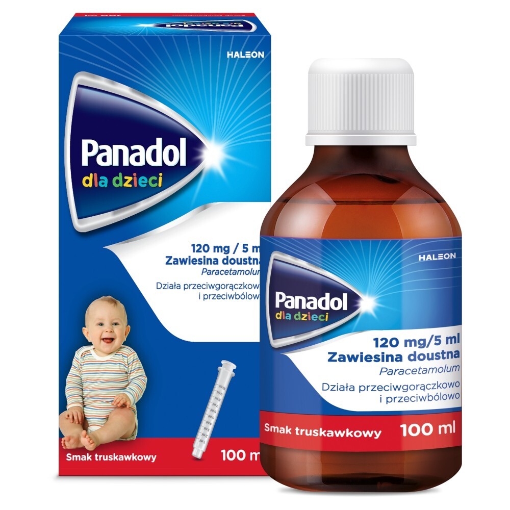 Panadol 120 mg/5 ml Zawiesina doustna dla dzieci smak truskawkowy 100 ml