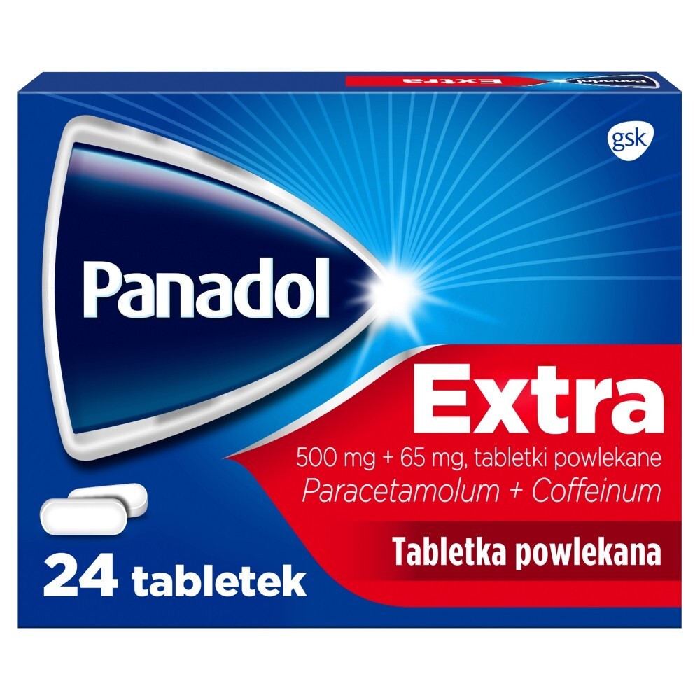 Panadol Extra 500 mg + 65 mg Tabletki powlekane 24 sztuki
