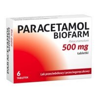 Paracetamol Biofarm, 500 mg, tabletki, 6 tabletek
