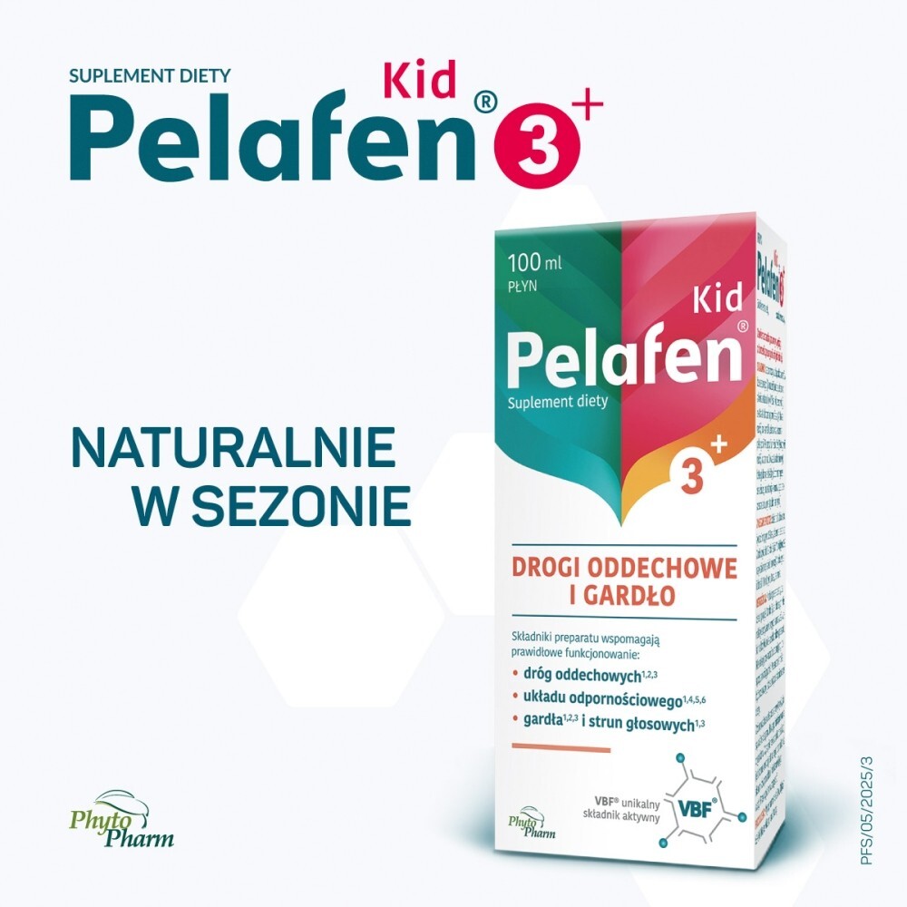 Pelafen Kid Suplement diety płyn drogi oddechowe i gardło smak owocowy 100 ml