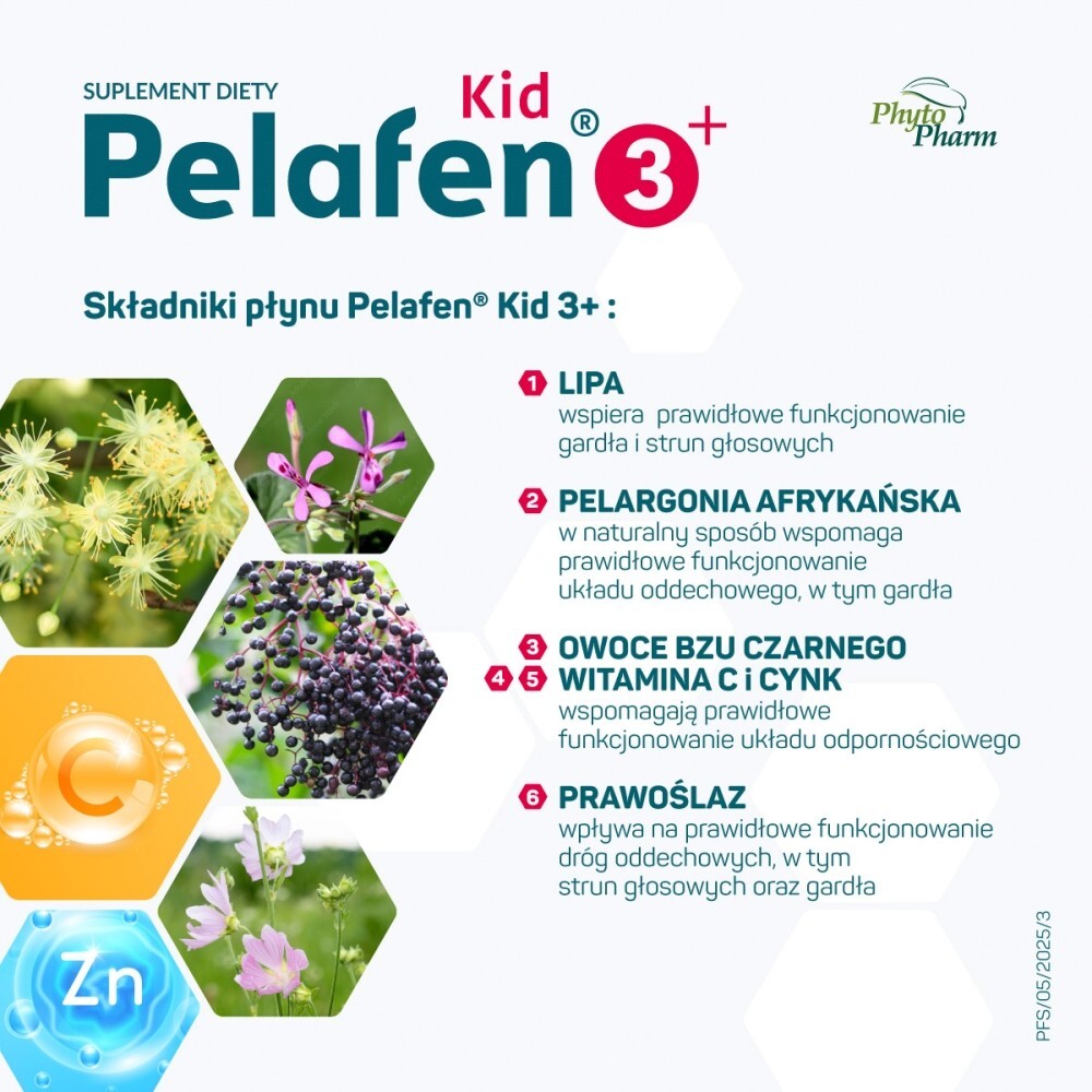 Pelafen Kid Suplement diety płyn drogi oddechowe i gardło smak owocowy 100 ml