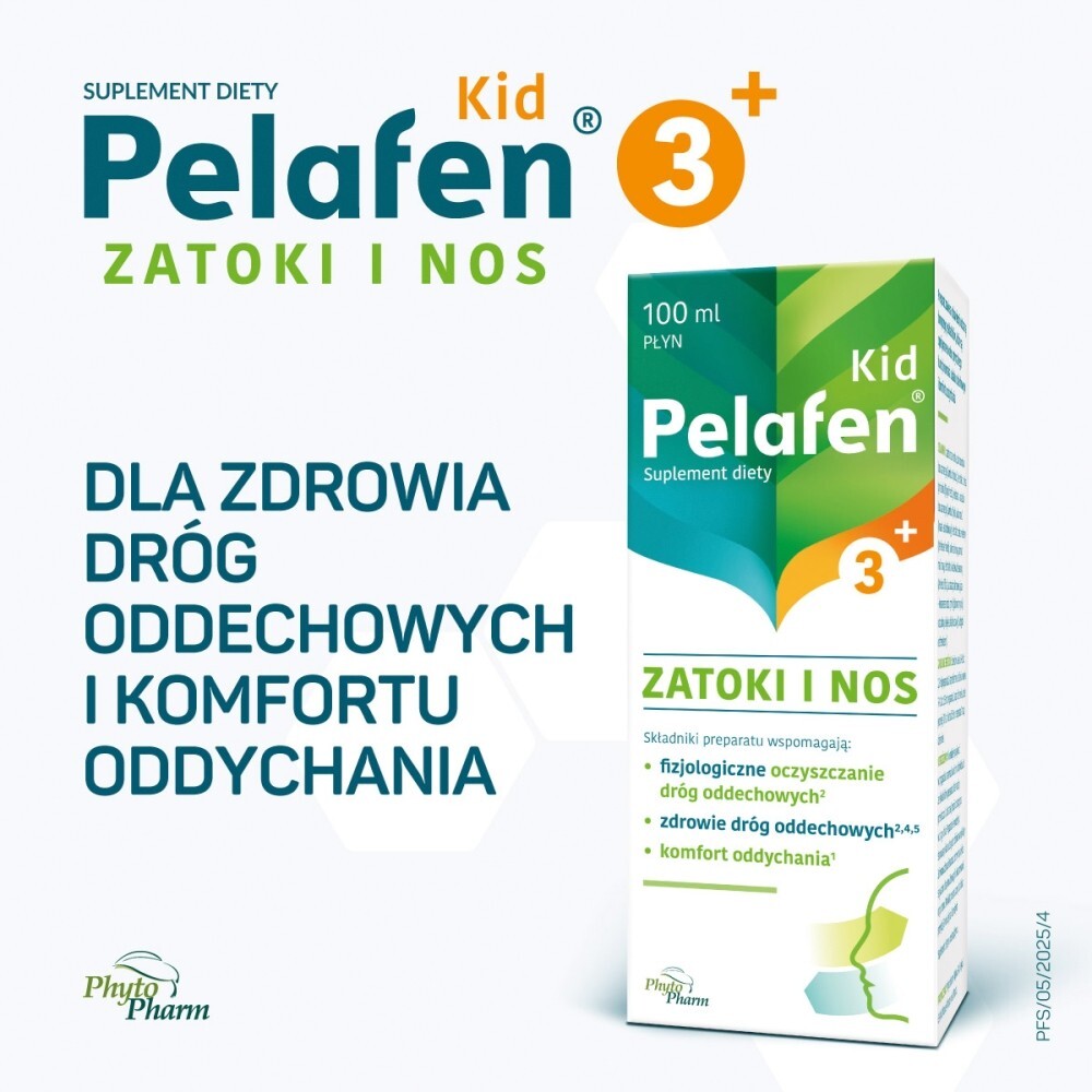 Pelafen Kid Suplement diety zatoki i nos smak malinowy 100 ml