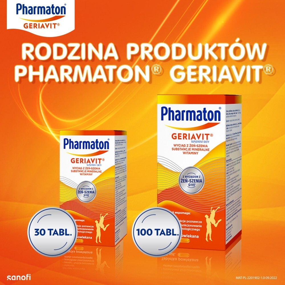 Pharmaton Geriavit, tabletki, 100 tabletek + Pharmaton Geriavit, tabletki, 30 tabletek
