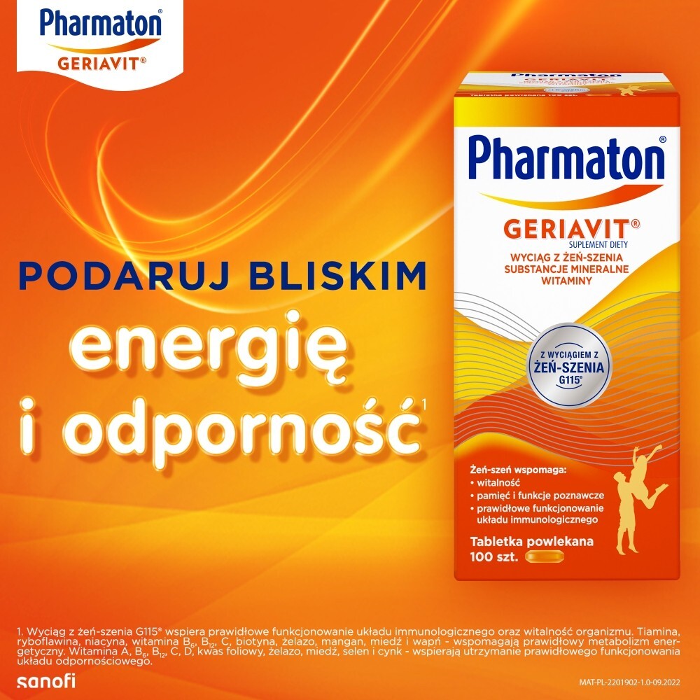 Pharmaton Geriavit, tabletki powlekane, 100 tabletek